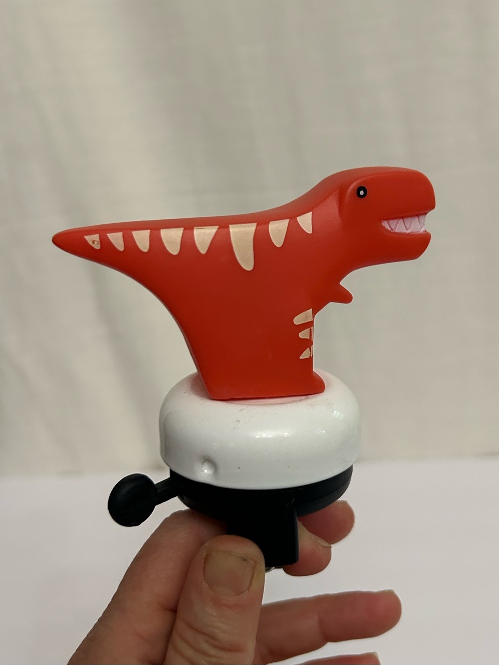 Bike Bell NWT With Upcycled Red Dinosaur Tyrannosaurus T-Rex 3D  Toy‎